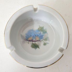 Bluebirds Porcelain Ashtray